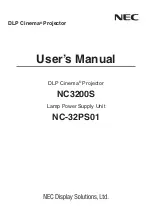 Preview for 1 page of NEC DLP Cinema NC3200S User Manual