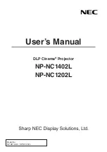 Preview for 1 page of NEC DLP Cinema NP-NC1202L User Manual