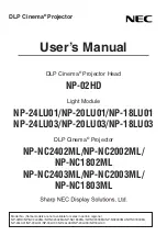 Предварительный просмотр 1 страницы NEC DLP Cinema NP- NC2403ML User Manual