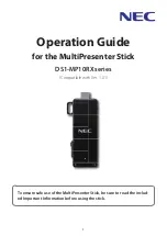 NEC DS1-MP10RX series Operation Manual предпросмотр