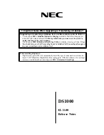 NEC DS1000 Release Notes preview