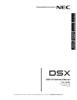 NEC DSX-40 DEMO KIT Hardware Manual предпросмотр