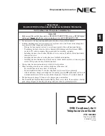 Preview for 1 page of NEC DSX CORDLESS LITE II Manual