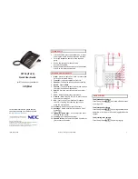 NEC DT710 Quick User Manual preview
