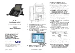 NEC DT750 Quick Reference Card preview