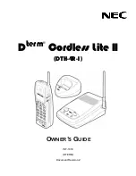 Preview for 2 page of NEC Dterm Cordless Lite II Owner'S Manual