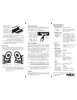 Preview for 2 page of NEC DV-5700 User Manual