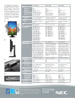 Preview for 2 page of NEC E201W-BK Specifications