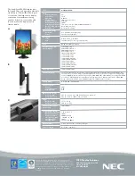 Preview for 2 page of NEC E222W - MultiSync - 22" LCD Monitor Specifications