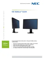Preview for 1 page of NEC E222W - MultiSync - 22" LCD Monitor Technical Specifications