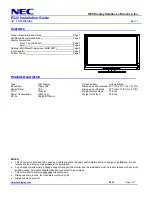 Preview for 1 page of NEC E322 Installation Manual