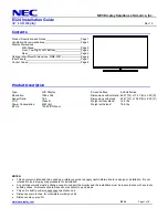 Предварительный просмотр 1 страницы NEC E324 Installation Manual
