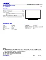 Preview for 1 page of NEC E324 Installation Manual