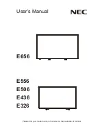 NEC E326 User Manual preview