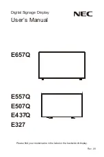 Preview for 1 page of NEC E327 User Manual