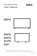 Предварительный просмотр 1 страницы NEC E327 User Manual