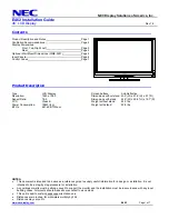 Preview for 1 page of NEC E462 Installation Manual