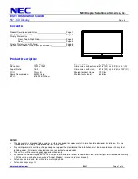 NEC E551 Installation Manual preview