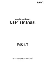 Preview for 1 page of NEC E651-T User Manual