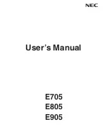 NEC E705 User Manual preview