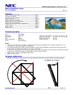NEC E805 Installation Manual preview