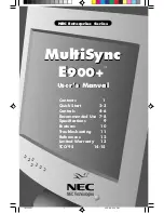 Preview for 1 page of NEC E900PLS User Manual
