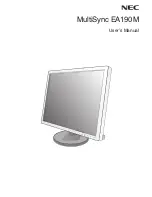 Предварительный просмотр 1 страницы NEC EA190M-BK - MultiSync - 19" LCD Monitor User Manual