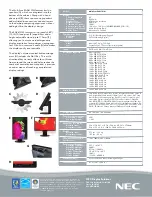 Preview for 2 page of NEC EA261WM-BK - MultiSync - 26" LCD Monitor Specifications