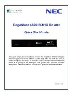 Предварительный просмотр 1 страницы NEC EdgeMarc 4500 Quick Start Manual