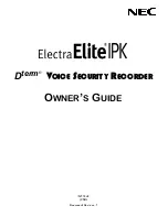 Preview for 2 page of NEC Electra Elite IPK Dterm Owner'S Manual