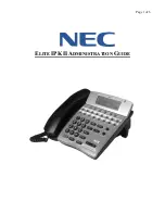 Preview for 1 page of NEC ELITE IPK II Administration Manual