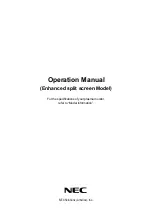 NEC Enhanced split screen Model Operation Manual предпросмотр