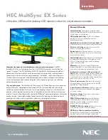 Preview for 1 page of NEC EX231Wp-BK Brochure & Specs