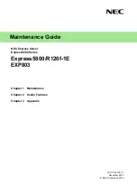 Preview for 1 page of NEC EXP803 Maintenance Manual