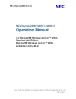 Preview for 1 page of NEC Express5800/120Rf-1 Operation Manual