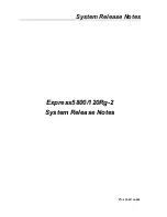 Preview for 1 page of NEC Express5800/120Rg-2 Release Note