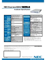 Предварительный просмотр 2 страницы NEC Express5800/120Rh-2 Datasheet