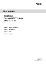 Preview for 1 page of NEC Express5800/T110h-S User Manual