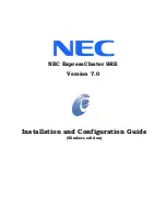 Preview for 1 page of NEC ExpressCluster SRE Installation And Configuration Manual