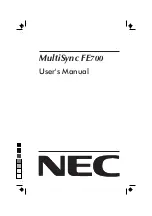 Предварительный просмотр 1 страницы NEC FE700 - MultiSync - 17" CRT Display User Manual