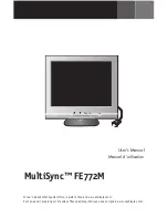 NEC FE772M-BK - MultiSync - 17" CRT Display User Manual preview