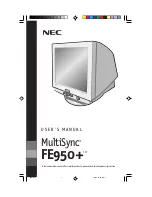 NEC FE950 - MultiSync - 19" CRT Display User Manual предпросмотр