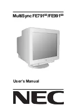 NEC FE991SB - MultiSync - 19" CRT Display User Manual preview