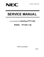 Preview for 1 page of NEC FP1350 - MultiSync - 22" CRT Display Service Manual