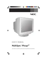 NEC FP2141SB-BK - MultiSync - 22" CRT Display User Manual preview