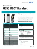 Preview for 1 page of NEC G355 Specifications