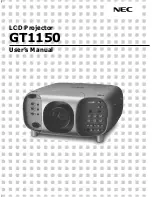Предварительный просмотр 1 страницы NEC GT1150 Series User Manual