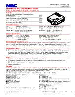 NEC HT1000 Series Installation Manual предпросмотр