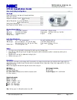 Предварительный просмотр 1 страницы NEC HT410 Series Installation Manual