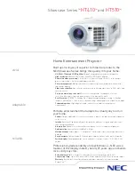 NEC HT410 Series Specifications предпросмотр